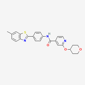 molecular formula C25H23N3O3S B2362217 N-[4-(6-methyl-1,3-benzothiazol-2-yl)phenyl]-2-(oxan-4-yloxy)pyridine-4-carboxamide CAS No. 2034391-55-2