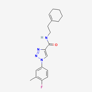 molecular formula C18H21FN4O B2362251 N-(2-(cyclohex-1-en-1-yl)ethyl)-1-(4-fluoro-3-methylphenyl)-1H-1,2,3-triazole-4-carboxamide CAS No. 1326830-87-8