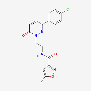 molecular formula C17H15ClN4O3 B2362264 N-(2-(3-(4-chlorophenyl)-6-oxopyridazin-1(6H)-yl)ethyl)-5-methylisoxazole-3-carboxamide CAS No. 1206995-46-1