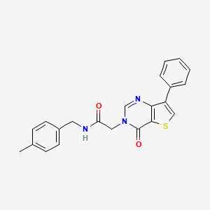 molecular formula C22H19N3O2S B2362284 N-(4-methylbenzyl)-2-(4-oxo-7-phenylthieno[3,2-d]pyrimidin-3(4H)-yl)acetamide CAS No. 1105234-85-2