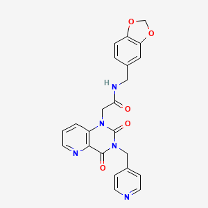 molecular formula C23H19N5O5 B2362291 N-(benzo[d][1,3]dioxol-5-ylmethyl)-2-(2,4-dioxo-3-(pyridin-4-ylmethyl)-3,4-dihydropyrido[3,2-d]pyrimidin-1(2H)-yl)acetamide CAS No. 941953-68-0