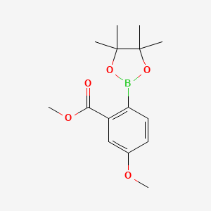 molecular formula C15H21BO5 B2362325 MEthyl 5-methoxy-2-(tetramethyl-1,3,2-dioxaborolan-2-yl)benzoate CAS No. 1146214-81-4