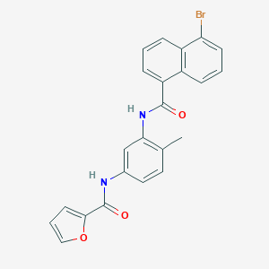 molecular formula C23H17BrN2O3 B236233 N-{3-[(5-bromo-1-naphthoyl)amino]-4-methylphenyl}-2-furamide 