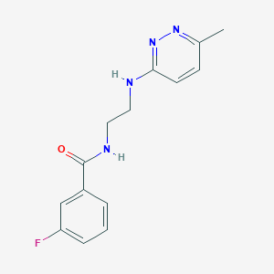 molecular formula C14H15FN4O B2362330 3-fluoro-N-(2-((6-methylpyridazin-3-yl)amino)ethyl)benzamide CAS No. 1171221-17-2
