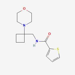 molecular formula C14H20N2O2S B2362340 N-[(1-Morpholin-4-ylcyclobutyl)methyl]thiophene-2-carboxamide CAS No. 2380146-05-2