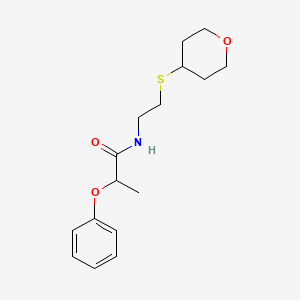 molecular formula C16H23NO3S B2362364 N-[2-(oxan-4-ylsulfanyl)ethyl]-2-phenoxypropanamide CAS No. 1904064-97-6