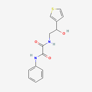 molecular formula C14H14N2O3S B2362379 N1-(2-hydroxy-2-(thiophen-3-yl)ethyl)-N2-phenyloxalamide CAS No. 1251685-64-9