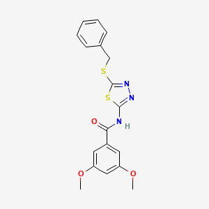molecular formula C18H17N3O3S2 B2362385 N-(5-(benzylthio)-1,3,4-thiadiazol-2-yl)-3,5-dimethoxybenzamide CAS No. 393569-48-7