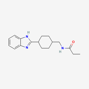 molecular formula C17H23N3O B2362393 N-((4-(1H-benzo[d]imidazol-2-yl)cyclohexyl)methyl)propionamide CAS No. 1235150-15-8