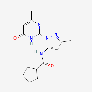 N-(3-methyl-1-(4-methyl-6-oxo-1,6-dihydropyrimidin-2-yl)-1H-pyrazol-5-yl)cyclopentanecarboxamide
