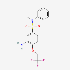 3-amino-N-ethyl-N-phenyl-4-(2,2,2-trifluoroethoxy)benzene-1-sulfonamide