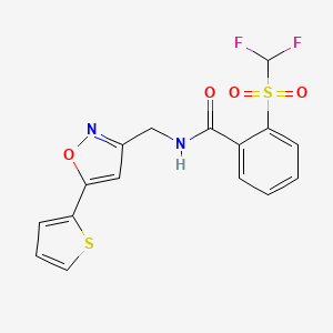 2-((difluoromethyl)sulfonyl)-N-((5-(thiophen-2-yl)isoxazol-3-yl)methyl)benzamide