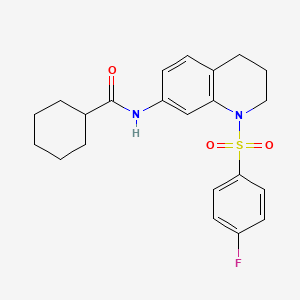N-[1-(4-fluorophenyl)sulfonyl-3,4-dihydro-2H-quinolin-7-yl]cyclohexanecarboxamide