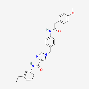 N-(3-ethylphenyl)-1-(4-(2-(4-methoxyphenyl)acetamido)benzyl)-1H-imidazole-4-carboxamide