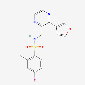 4-fluoro-N-((3-(furan-3-yl)pyrazin-2-yl)methyl)-2-methylbenzenesulfonamide