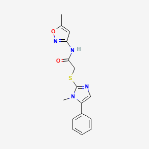 2-((1-methyl-5-phenyl-1H-imidazol-2-yl)thio)-N-(5-methylisoxazol-3-yl)acetamide