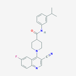 1-(3-cyano-6-fluoroquinolin-4-yl)-N-(3-propan-2-ylphenyl)piperidine-4-carboxamide