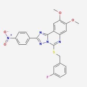 5-[(3-Fluorobenzyl)thio]-8,9-dimethoxy-2-(4-nitrophenyl)[1,2,4]triazolo[1,5-c]quinazoline