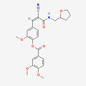 [4-[(Z)-2-Cyano-3-oxo-3-(oxolan-2-ylmethylamino)prop-1-enyl]-2-methoxyphenyl] 3,4-dimethoxybenzoate