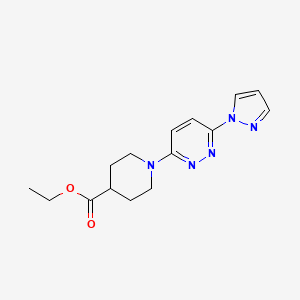 molecular formula C15H19N5O2 B2362499 ethyl 1-(6-(1H-pyrazol-1-yl)pyridazin-3-yl)piperidine-4-carboxylate CAS No. 1286697-22-0