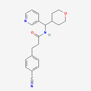 3-(4-cyanophenyl)-N-(pyridin-3-yl(tetrahydro-2H-pyran-4-yl)methyl)propanamide