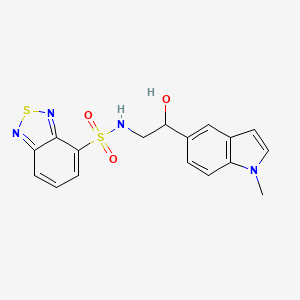molecular formula C17H16N4O3S2 B2362529 N-(2-hydroxy-2-(1-methyl-1H-indol-5-yl)ethyl)benzo[c][1,2,5]thiadiazole-4-sulfonamide CAS No. 2034410-66-5