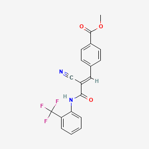 molecular formula C19H13F3N2O3 B2362535 4-[(E)-2-氰基-3-氧代-3-[2-(三氟甲基)苯胺基]丙-1-烯基]苯甲酸甲酯 CAS No. 877962-50-0