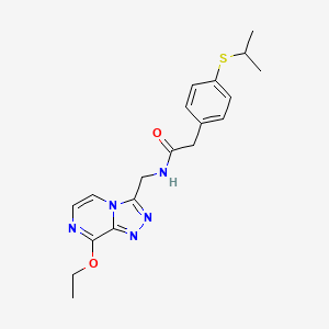 molecular formula C19H23N5O2S B2362538 N-((8-ethoxy-[1,2,4]triazolo[4,3-a]pyrazin-3-yl)methyl)-2-(4-(isopropylthio)phenyl)acetamide CAS No. 2034547-23-2