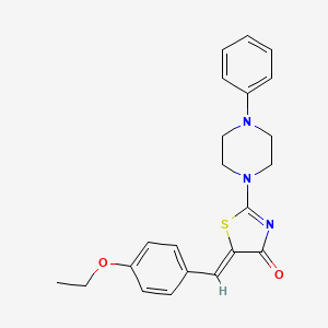 molecular formula C22H23N3O2S B2362553 (Z)-5-(4-ethoxybenzylidene)-2-(4-phenylpiperazin-1-yl)thiazol-4(5H)-one CAS No. 384369-28-2
