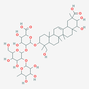 6-[[11-Carboxy-9,10-dihydroxy-4-(hydroxymethyl)-4,6a,6b,8a,11,14b-hexamethyl-1,2,3,4a,5,6,7,8,9,10,12,12a,14,14a-tetradecahydropicen-3-yl]oxy]-5-[4,5-dihydroxy-6-(hydroxymethyl)-3-(3,4,5-trihydroxy-6-methyloxan-2-yl)oxyoxan-2-yl]oxy-3,4-dihydroxyoxane-2-carboxylic acid