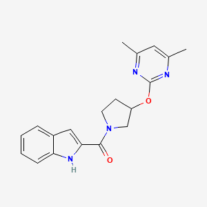 (3-((4,6-dimethylpyrimidin-2-yl)oxy)pyrrolidin-1-yl)(1H-indol-2-yl)methanone
