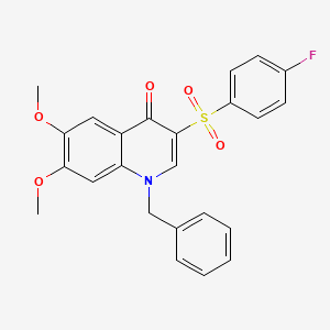 molecular formula C24H20FNO5S B2362558 1-Benzyl-3-(4-fluorophenyl)sulfonyl-6,7-dimethoxyquinolin-4-one CAS No. 866809-89-4
