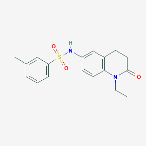 N~1~-(1-ethyl-2-oxo-1,2,3,4-tetrahydro-6-quinolinyl)-3-methyl-1-benzenesulfonamide