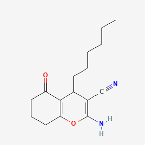 2-amino-4-hexyl-5-oxo-5,6,7,8-tetrahydro-4H-chromene-3-carbonitrile