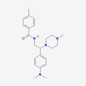 molecular formula C23H32N4O B2362573 N-(2-(4-(dimethylamino)phenyl)-2-(4-methylpiperazin-1-yl)ethyl)-4-methylbenzamide CAS No. 946345-85-3