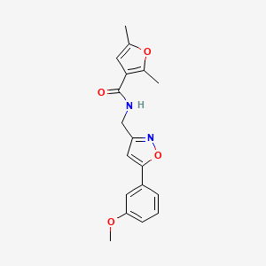 molecular formula C18H18N2O4 B2362576 N-((5-(3-methoxyphenyl)isoxazol-3-yl)methyl)-2,5-dimethylfuran-3-carboxamide CAS No. 1209271-57-7