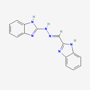 molecular formula C15H12N6 B2362583 (E)-2-((2-(1H-benzo[d]imidazol-2-yl)hydrazono)methyl)-1H-benzo[d]imidazole CAS No. 1286744-49-7