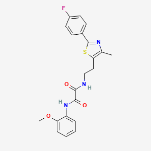 molecular formula C21H20FN3O3S B2362603 N-{2-[2-(4-fluorophenyl)-4-methyl-1,3-thiazol-5-yl]ethyl}-N'-(2-methoxyphenyl)ethanediamide CAS No. 895802-44-5