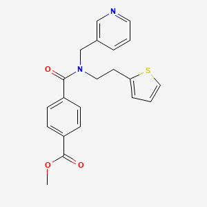molecular formula C21H20N2O3S B2362637 Methyl 4-((pyridin-3-ylmethyl)(2-(thiophen-2-yl)ethyl)carbamoyl)benzoate CAS No. 1396852-86-0