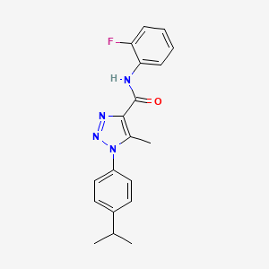 molecular formula C19H19FN4O B2362650 N-(2-fluorophenyl)-5-methyl-1-[4-(propan-2-yl)phenyl]-1H-1,2,3-triazole-4-carboxamide CAS No. 902884-45-1