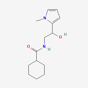 molecular formula C14H22N2O2 B2362660 N-(2-hydroxy-2-(1-methyl-1H-pyrrol-2-yl)ethyl)cyclohexanecarboxamide CAS No. 1396793-97-7