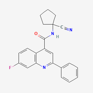 molecular formula C22H18FN3O B2362673 N-(1-cyanocyclopentyl)-7-fluoro-2-phenylquinoline-4-carboxamide CAS No. 1427955-18-7
