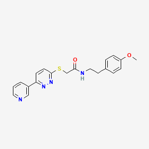 molecular formula C20H20N4O2S B2362699 N-(4-methoxyphenethyl)-2-((6-(pyridin-3-yl)pyridazin-3-yl)thio)acetamide CAS No. 872987-83-2
