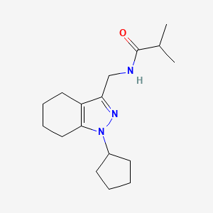 molecular formula C17H27N3O B2362702 N-((1-cyclopentyl-4,5,6,7-tetrahydro-1H-indazol-3-yl)methyl)isobutyramide CAS No. 1448122-96-0
