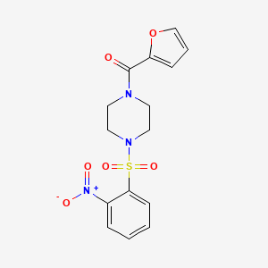 molecular formula C15H15N3O6S B2362728 1-(furan-2-carbonyl)-4-(2-nitrobenzenesulfonyl)piperazine CAS No. 428502-54-9