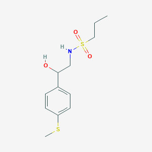 molecular formula C12H19NO3S2 B2362768 N-(2-hydroxy-2-(4-(methylthio)phenyl)ethyl)propane-1-sulfonamide CAS No. 1448073-72-0