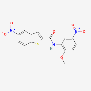 molecular formula C16H11N3O6S B2362794 N-(2-methoxy-5-nitrophenyl)-5-nitro-1-benzothiophene-2-carboxamide CAS No. 476309-53-2