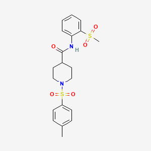molecular formula C20H24N2O5S2 B2362813 N-(2-(methylsulfonyl)phenyl)-1-tosylpiperidine-4-carboxamide CAS No. 923444-79-5