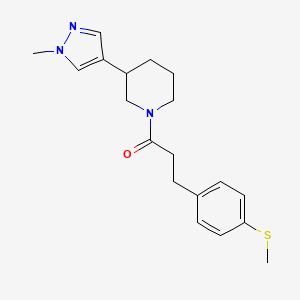 molecular formula C19H25N3OS B2362844 1-[3-(1-methyl-1H-pyrazol-4-yl)piperidin-1-yl]-3-[4-(methylsulfanyl)phenyl]propan-1-one CAS No. 2309187-78-6