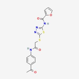 B2362856 N-[5-[2-(4-acetylanilino)-2-oxoethyl]sulfanyl-1,3,4-thiadiazol-2-yl]furan-2-carboxamide CAS No. 893351-17-2